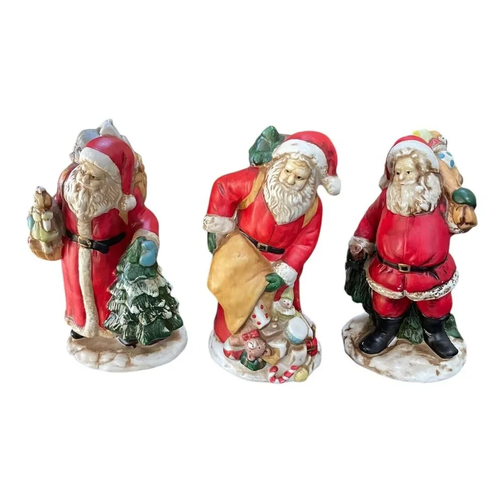 VTG Traditions Porcelain OLD ST‎ NICHOLAS, OLD WORLD SANTA, FATHER CHRISTMAS SET